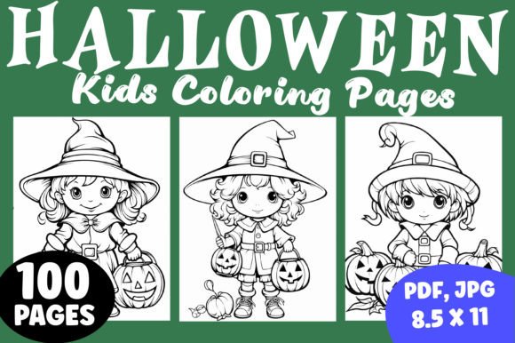 100 Cute Halloween Coloring Pages Vol 05 – A Practical Resource for Creators and Publishers