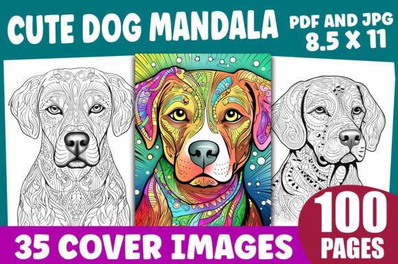 100 Dog Mandala Coloring Pages: Relaxation and Creativity