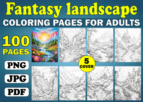 100 Fantasy Landscapes Coloring Book KDP: Evaluating This Adult Coloring Interior for Your Next Project