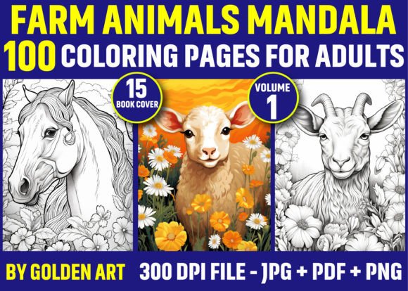 100 Farm Animals Mandala Coloring Pages for Creative Projects