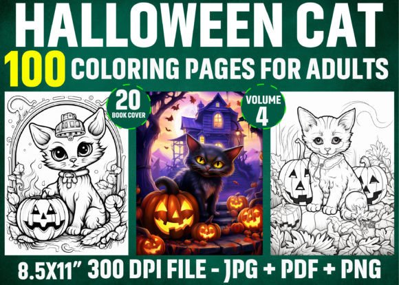 100 Halloween Cat Coloring Pages: The Ultimate KDP Interior for Spooky Creative Fun