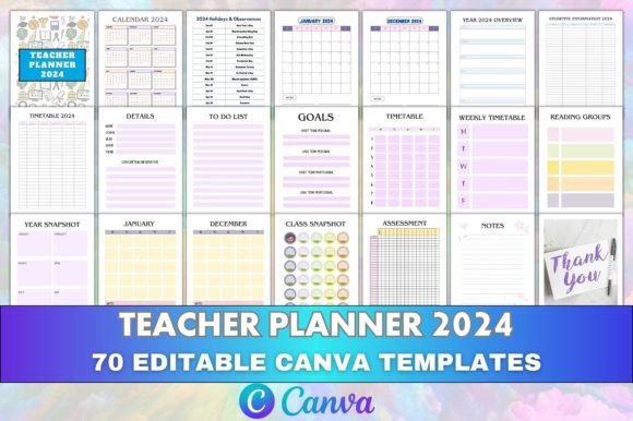 A Practical Look at the Canva Editable Teacher Planner 2024 KDP