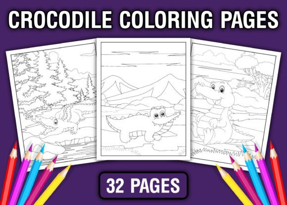 Crocodile Coloring Book for Kids