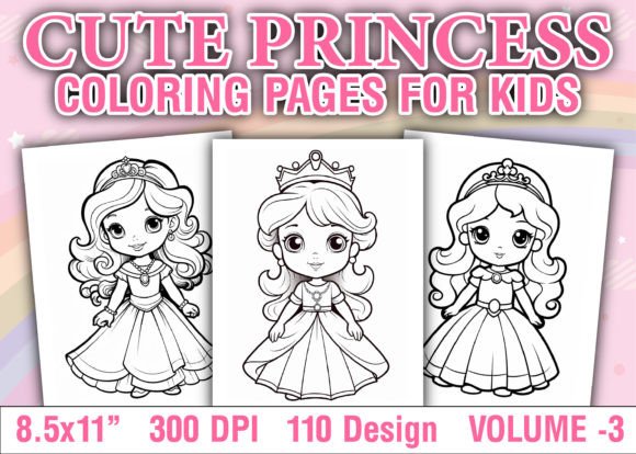 Cute Princess Coloring Page for Kids