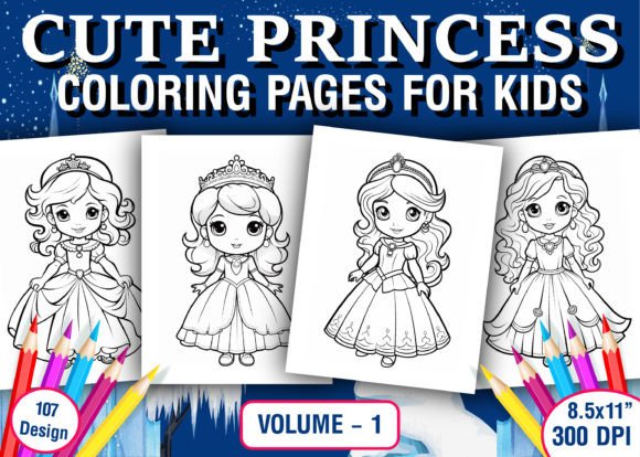 Cute Princess Coloring Pages for Kids
