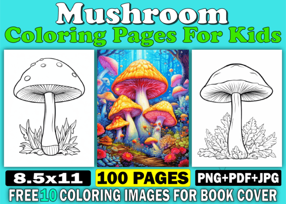 Exploring Mushroom Coloring Pages for Kids Vol-2: A Versatile Creative Resource