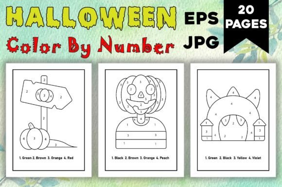 Halloween Color by Number Pages - 02: The Perfect KDP Interior for Low Content Publishing