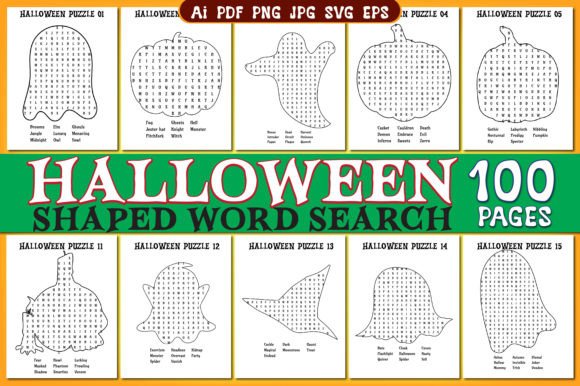 Halloween Shaped Word Search for Adults 02: A Creative Twist on Seasonal Puzzles