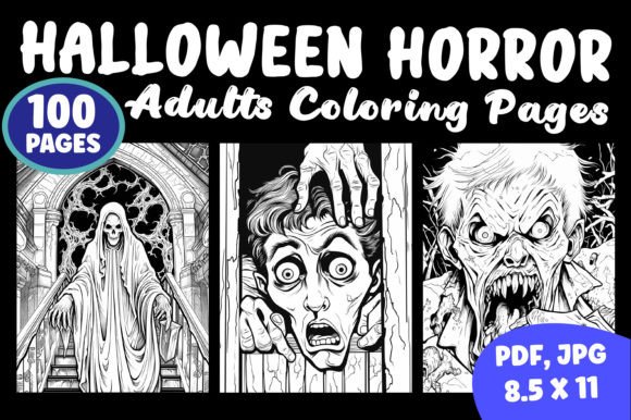 Horror Halloween Coloring Pages Vol 04: A Practical Resource for Creators, Educators, and Small Business Owners