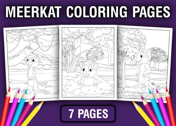Meerkat Coloring Book for Kids