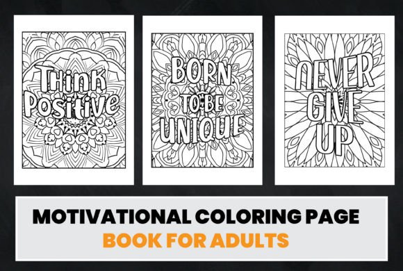 Motivational Coloring Pages for Adults: Printable KDP Interior