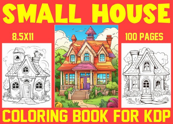 Small House Coloring Book for Adults 1