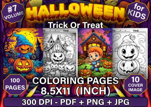 Trick or Treat Halloween Coloring Pages